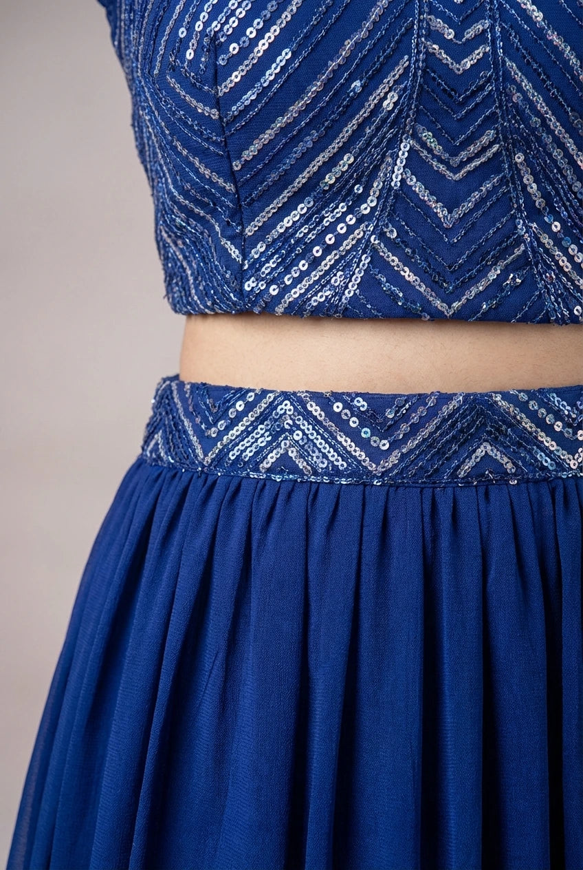 Glamorous Royal Blue Geometric Sequin Suit