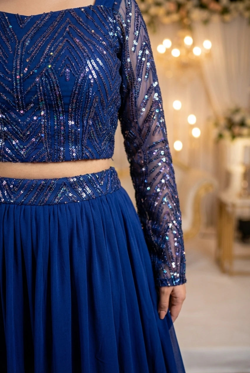 Glamorous Royal Blue Geometric Sequin Suit